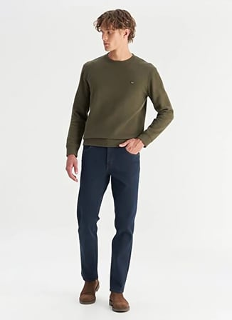 Wrangler Lacivert Erkek Straight Denim Pantolon MW12100020001 Siyah Denim Pantolon
