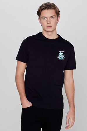 %100 Pamuk Regular Fit Normal Kesim Bisiklet Yaka Logo Detaylı Tişört