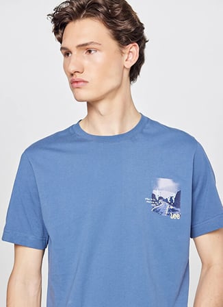 İndigo Erkek %100 Pamuk T-Shirt L2610013TF Indıgo T-Shirt