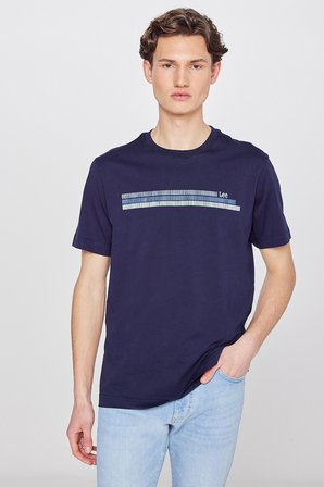 %100 Pamuk Regular Fit Normal Kesim Bisiklet Yaka Logo Detaylı Tişört