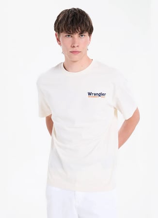 Wrangler Bej Erkek Relaxed T-Shirt W2610027614 Bej T-Shirt