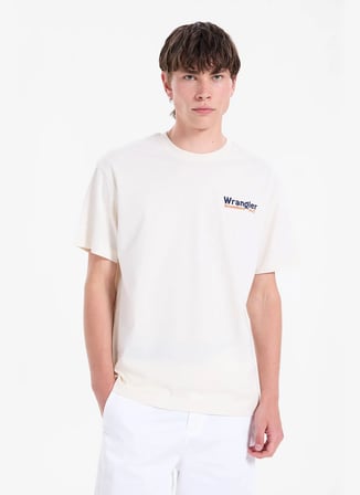 Wrangler Bej Erkek Relaxed T-Shirt W2610027614 Bej T-Shirt