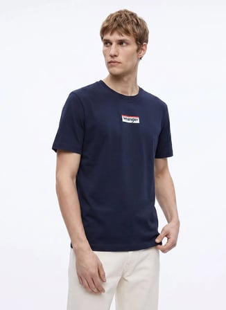 Wrangler Lacivert Erkek Relaxed Logo Baskılı T-Shirt W2610068410 Lacivert T-Shirt