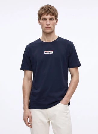 Wrangler Lacivert Erkek Relaxed Logo Baskılı T-Shirt W2610068410 Lacivert T-Shirt