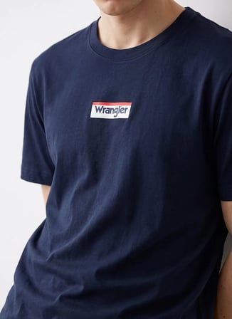 Wrangler Lacivert Erkek Relaxed Logo Baskılı T-Shirt W2610068410 Lacivert T-Shirt