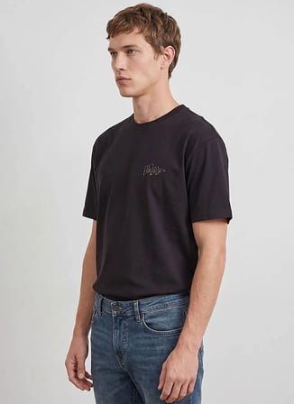 Lee Antrasit Erkek Relaxed Logo Baskılı T-Shirt LN388680003 Antrasit T-Shirt