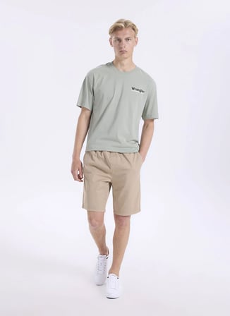 Gri-Yeşil Erkek %100 Pamuk Relaxed T-Shirt W2610027306 Gri-Yeşil T-Shirt