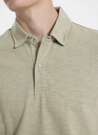 Yeşil Erkek %100 Pamuk Regular Fit Polo T-Shirt W261019337Y Yeşil Polo T-Shirt