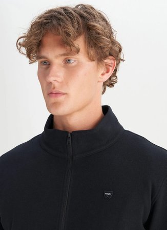 Wrangler Dik Yaka Siyah Erkek Sweatshırt TW2520533001 Siyah Sweatshirt