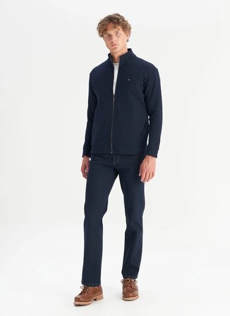Wrangler Dik Yaka Lacivert Erkek Sweatshırt TW2520533410 Lacivert Sweatshirt