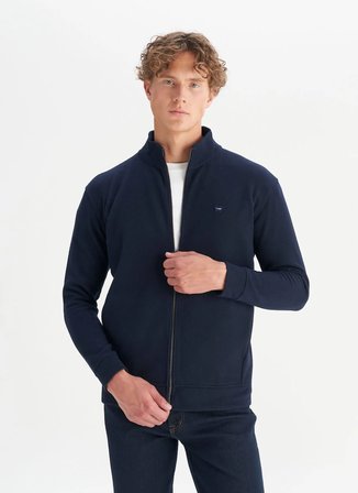 Wrangler Dik Yaka Lacivert Erkek Sweatshırt TW2520533410 Lacivert Sweatshirt