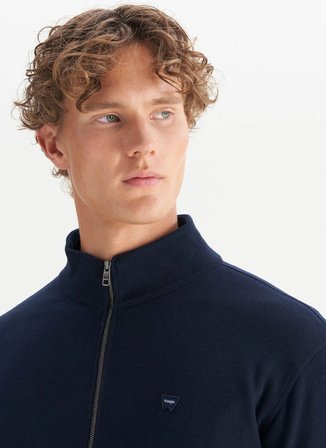 Wrangler Dik Yaka Lacivert Erkek Sweatshırt TW2520533410 Lacivert Sweatshirt