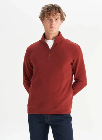 Wrangler Dik Yaka Bordo Erkek Sweatshırt TW2520532810 Bordo Sweatshirt