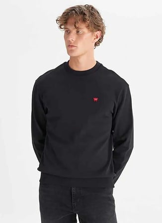 Wrangler Bisiklet Yaka Siyah Erkek Sweatshırt TW2520255001 Siyah Sweatshirt