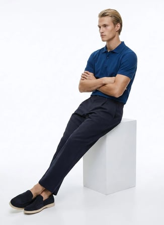 Dockers Mavi Erkek Regular Fit %100 Pamuk Polo T-Shirt D261002