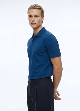Dockers Mavi Erkek Regular Fit %100 Pamuk Polo T-Shirt D261002