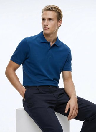 Dockers Mavi Erkek Regular Fit %100 Pamuk Polo T-Shirt D261002