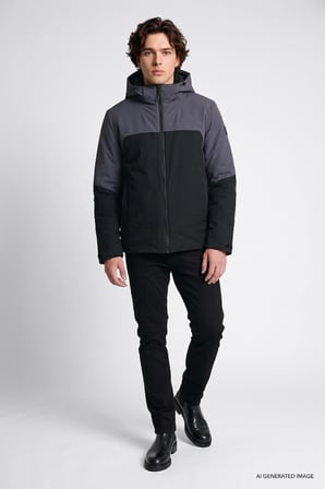 Relaxed Fit Rahat Kesim Kapüşonlu Cepli Şişme Puffer Mont