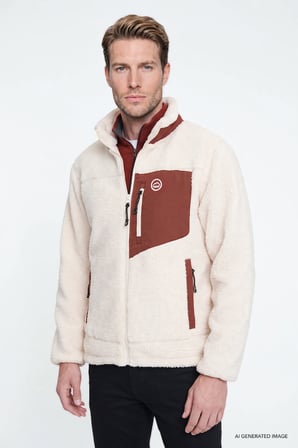 Regular Fit Normal Kesim Dik Yaka Tam Fermuarlı Cepli Sherpa Sweatshirt Polar
