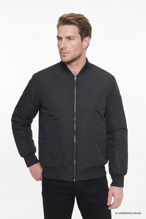 Regular Fit Normal Kesim Gömlek Yaka Cepli Bomber Ceket