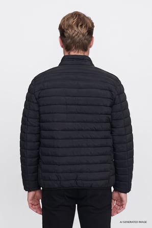 Regular Fit Normal Kesim Dik Yaka Cepli Şişme Mont