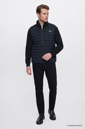 Regular Fit Normal Kesim Dik Yaka Cepli Şişme Yelek