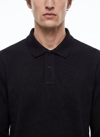 Dockers Siyah Erkek Regular Fit Uzun Kollu Polo T-Shirt D2620091001_Uzun Kollu T-shirt Polo
