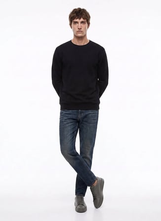 Dockers Siyah Erkek Regular Fit Sweatshirt D2620148001_Small Logo Sweatshirt