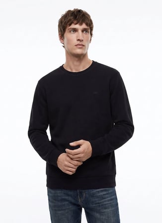 Dockers Siyah Erkek Regular Fit Sweatshirt D2620148001_Small Logo Sweatshirt