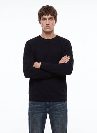 Dockers Siyah Erkek Regular Fit Sweatshirt D2620148001_Small Logo Sweatshirt