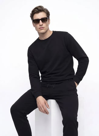Dockers Siyah Erkek Sweatshirt D2620161001_Small Logo Sweatshirt