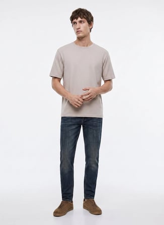 Dockers Taş Erkek Regular Fit T-Shirt D2620078013_Small Logo T-shirt