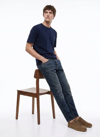Dockers Lacivert Erkek Regular Fit T-Shirt D2620078410_Small Logo T-shirt