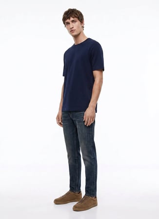 Dockers Lacivert Erkek Regular Fit T-Shirt D2620078410_Small Logo T-shirt