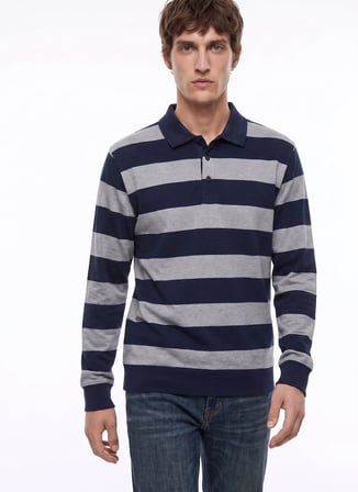 Dockers Lacivert Erkek Sweatshirt D2620090410_Polo Yaka Sweatshirt