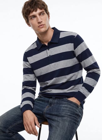 Dockers Lacivert Erkek Sweatshirt D2620090410_Polo Yaka Sweatshirt