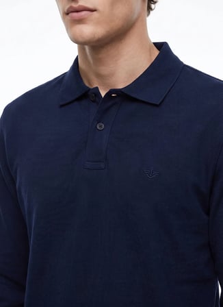 Dockers Lacivert Erkek Regular Fit Polo T-Shirt D2620091410_Uzun Kollu T-shirt Polo