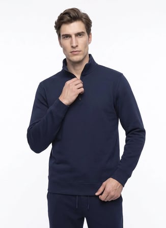 Dockers Lacivert Erkek Sweatshirt D2620135410_Half Zip Sweatshirt