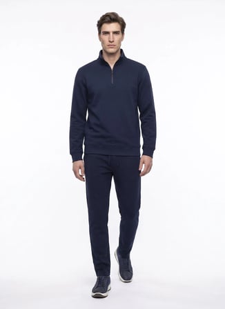 Dockers Lacivert Erkek Sweatshirt D2620135410_Half Zip Sweatshirt
