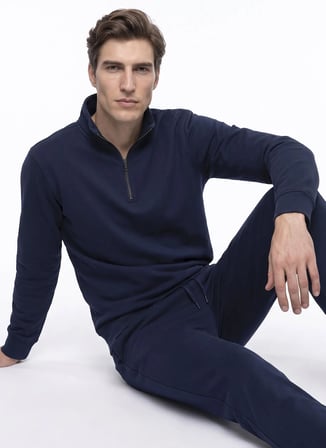Dockers Lacivert Erkek Sweatshirt D2620135410_Half Zip Sweatshirt