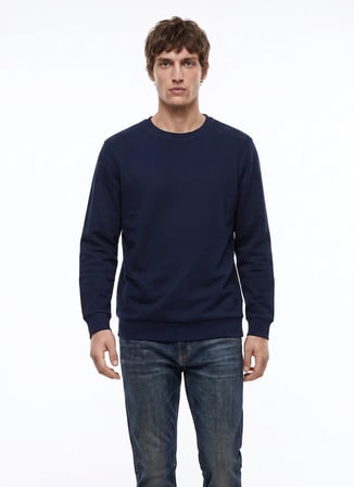 Dockers Lacivert Erkek Regular Fit Sweatshirt D2620148410_Small Logo Sweatshirt