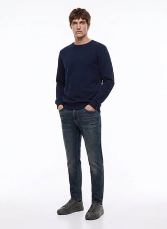 Dockers Lacivert Erkek Regular Fit Sweatshirt D2620148410_Small Logo Sweatshirt