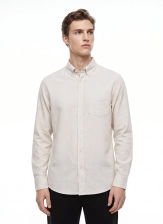 Dockers Ekru Erkek Regular Fit Gömlek D2620159614_Diagonal Gömlek