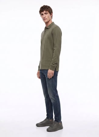 Dockers Haki Erkek Uzun Kollu Polo T-Shirt D2620091801_Uzun Kollu T-shirt Polo