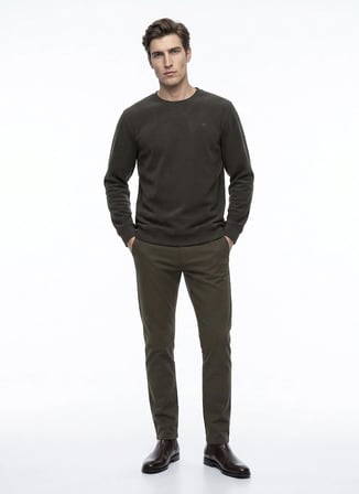 Dockers Haki Erkek Sweatshirt D2620161801_Small Logo Sweatshirt