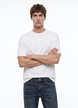 Dockers Beyaz Erkek Regular Fit T-Shirt D2620078989_Small Logo T-shirt