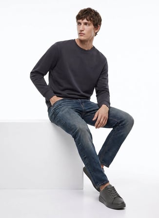 Dockers Antrasit Erkek Regular Fit Sweatshirt D2620148003_Small Logo Sweatshirt