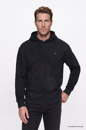 Pamuklu Regular Fit Normal Kesim Kapüşonlu Logo Detaylı Sweatshirt