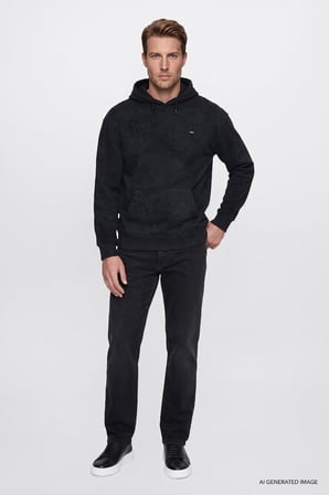 Pamuklu Regular Fit Normal Kesim Kapüşonlu Logo Detaylı Sweatshirt