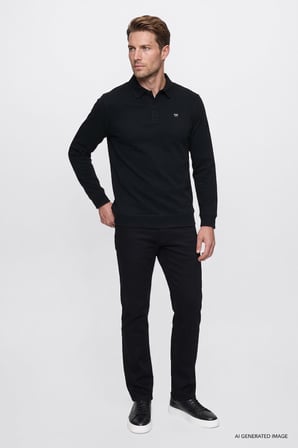 Pamuklu Selanik Regular Fit Normal Kesim Polo Yaka Sweatshirt